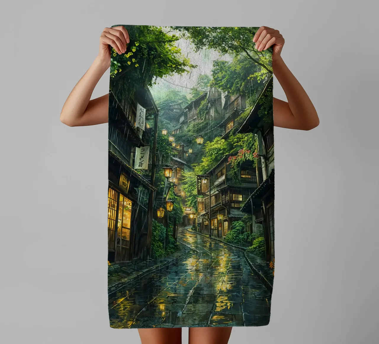 The Hidden Alley towel by Pixaverse