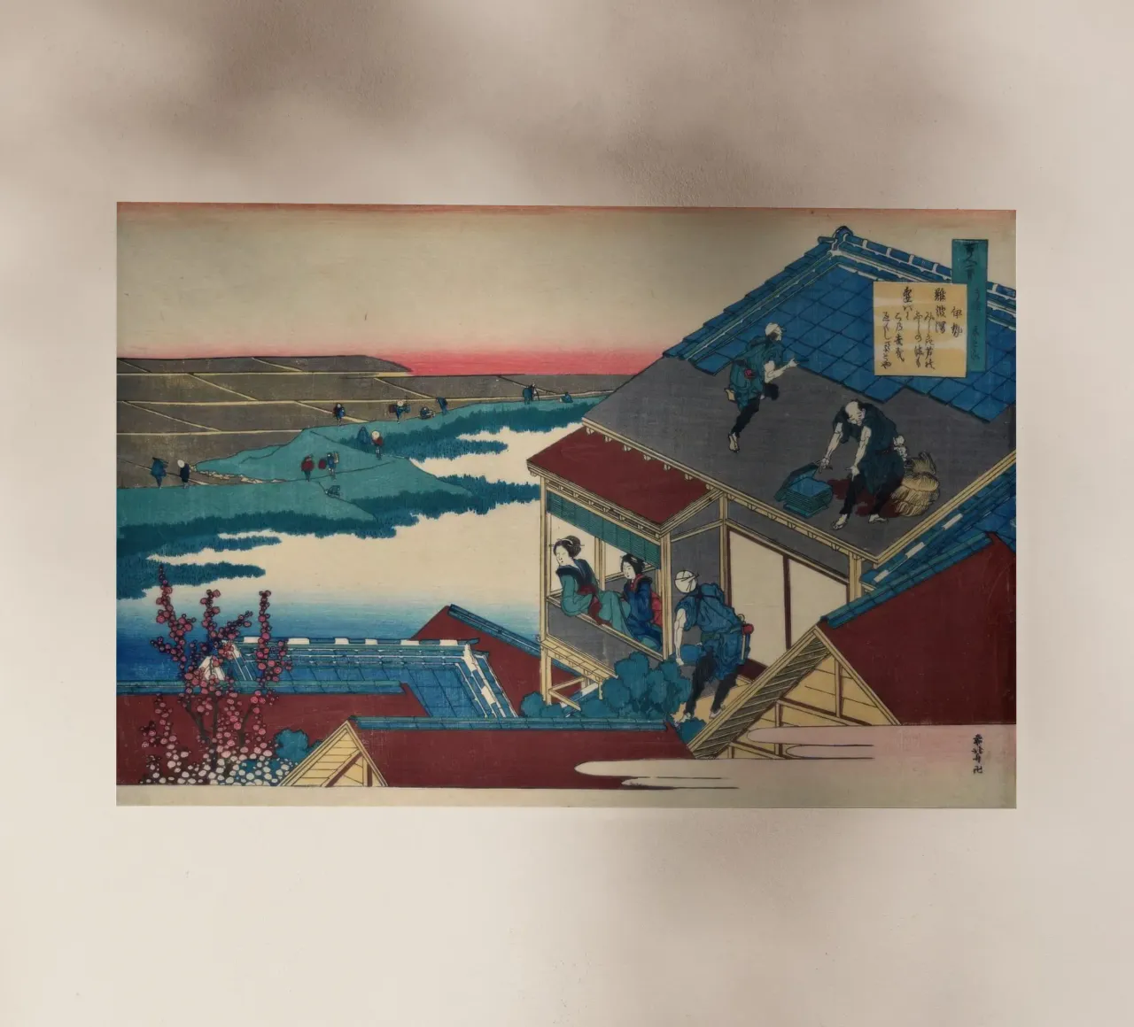 Tempio di Asakusa Hongan-ji - Woodblock Ukiyo-e giapponese pellicola backlit da Great Gates
