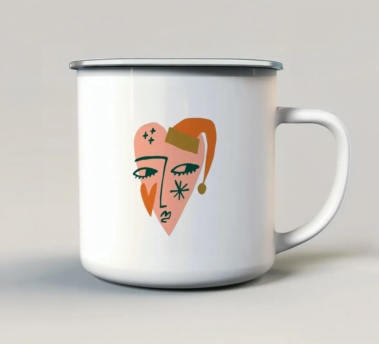 Happy Christmas No 32 (Without Background) tazza in smalto da treechild