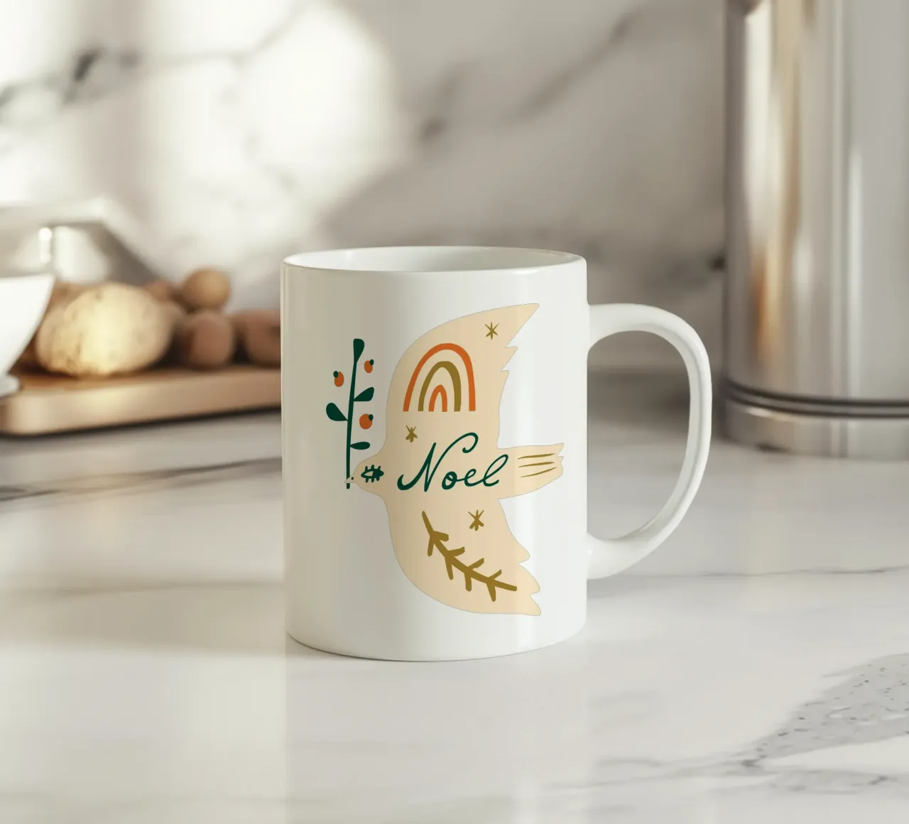Happy Christmas No 33 (Without Background) tazza in ceramica da treechild