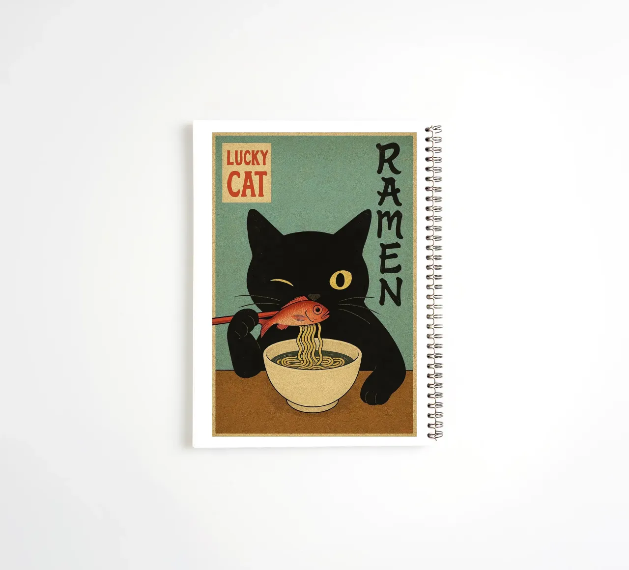 Lucky Cat spiral notebook by Arjun