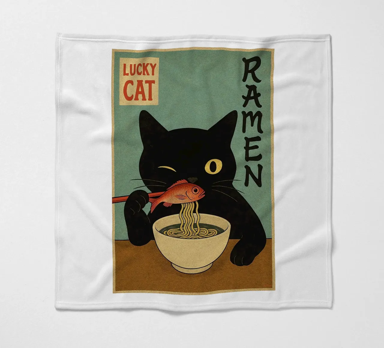 Gatto fortunato coperta in pile da Arjun