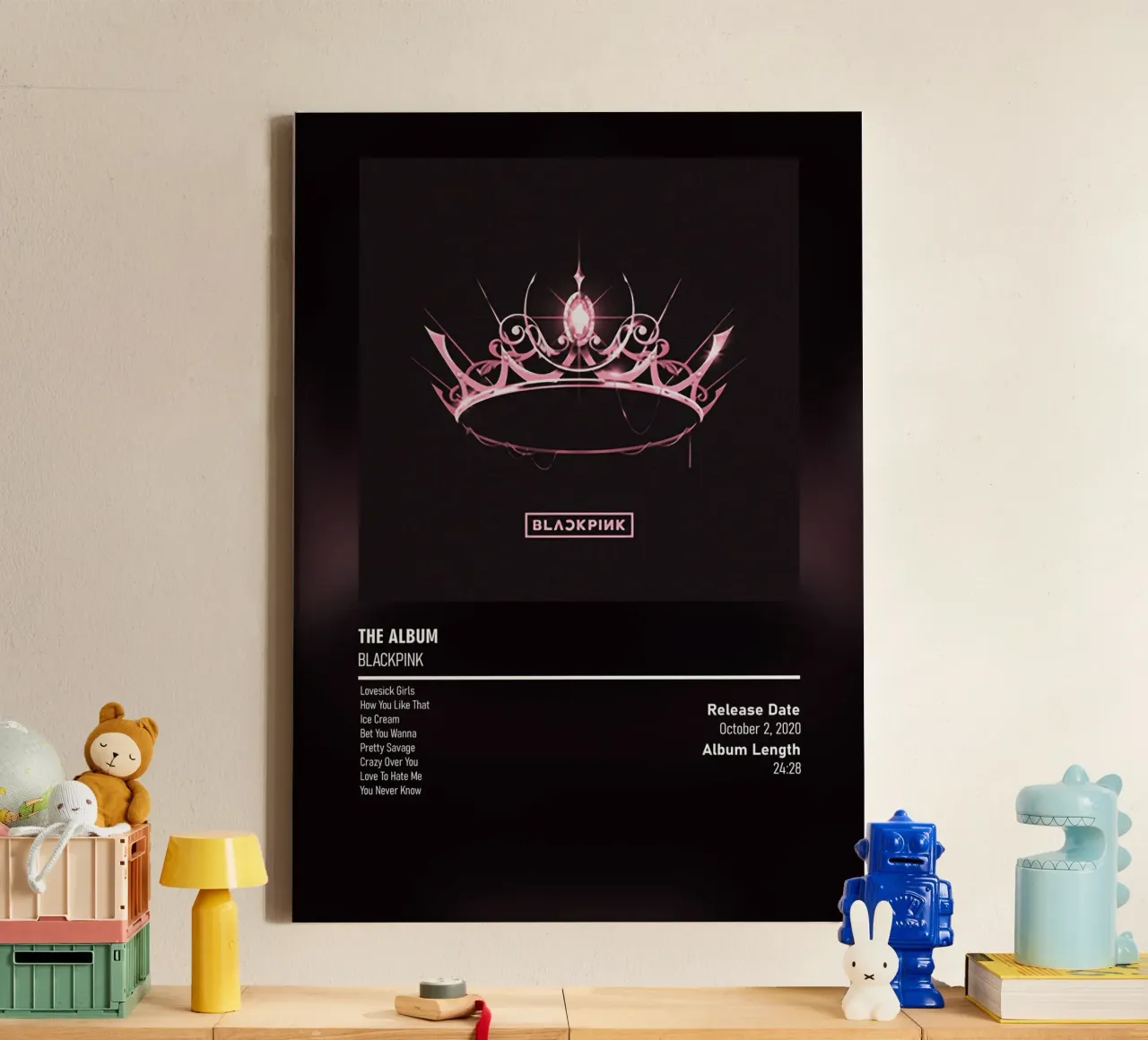 THE ALBUM (2020) by BLACKPINK tela con Cornice a cassetta da DGUnder