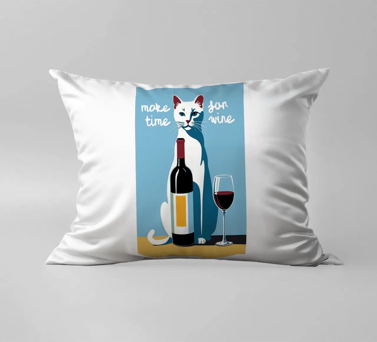 Make Time For Wine decorative cushion by Arjun
