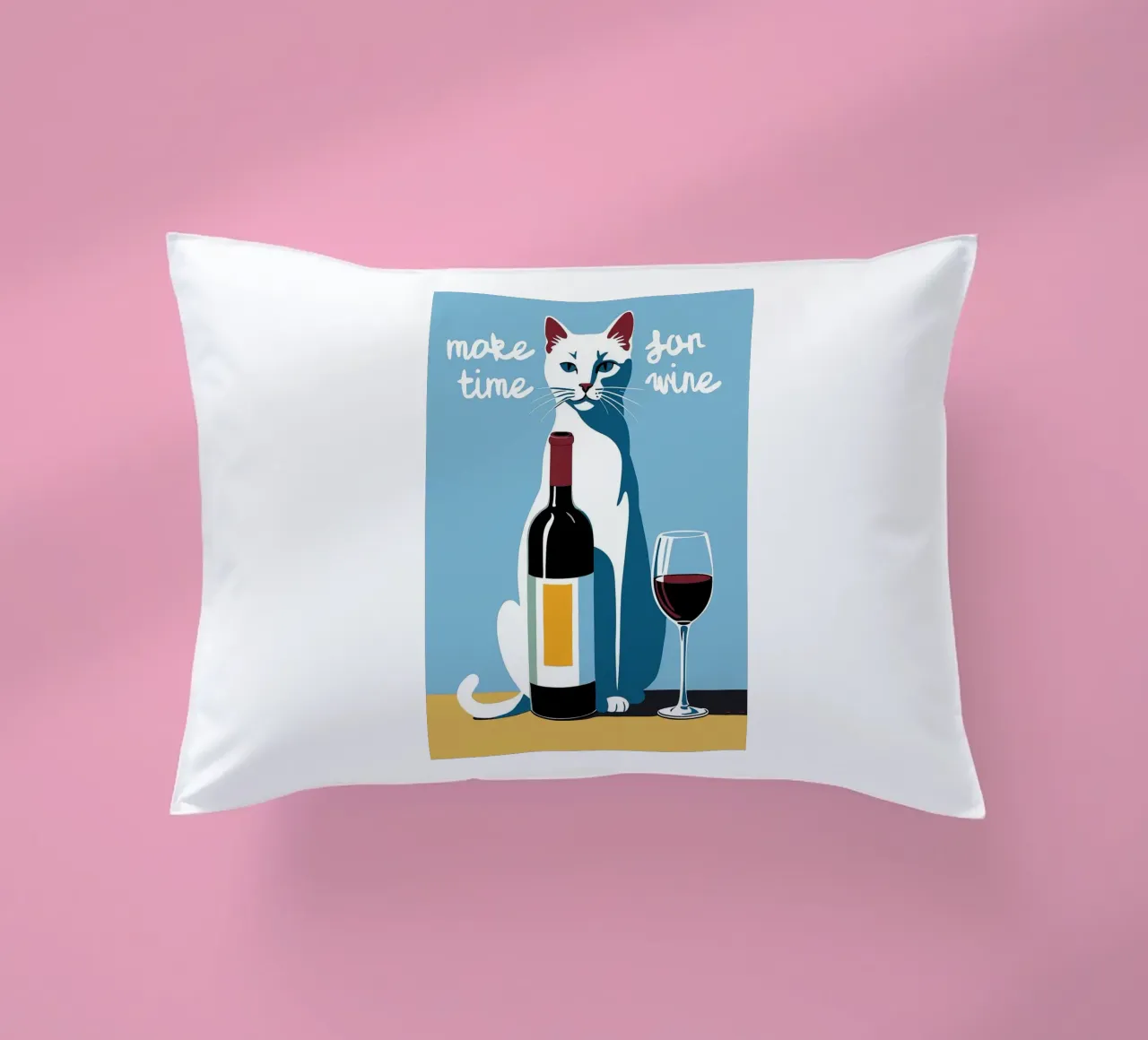 Make Time For Wine decorative cushion by Arjun