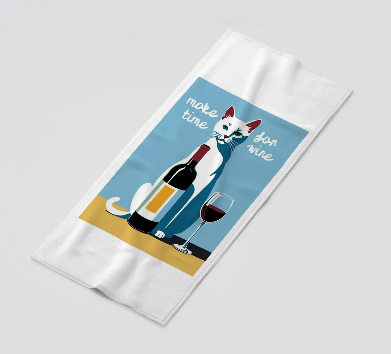 Make Time For Wine beach towel by Arjun