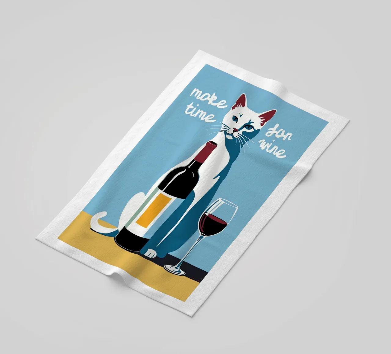 Make Time For Wine beach towel by Arjun