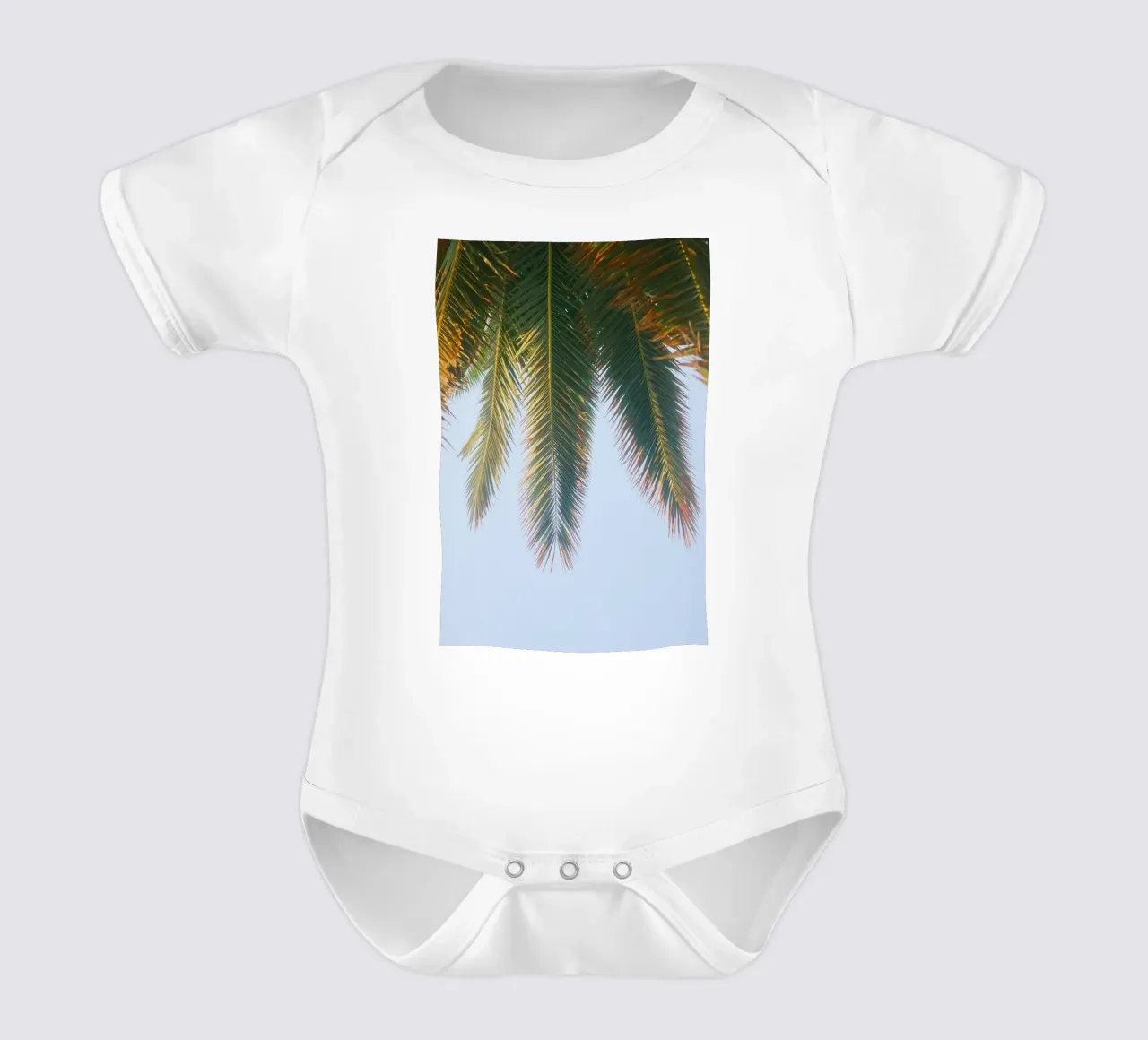 Palmwedel Kurzarm Babybody von Earthly Visions
