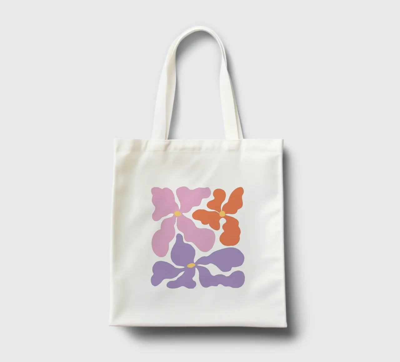 Happy Flowers No 01 (Without Background) borsa in juta da treechild