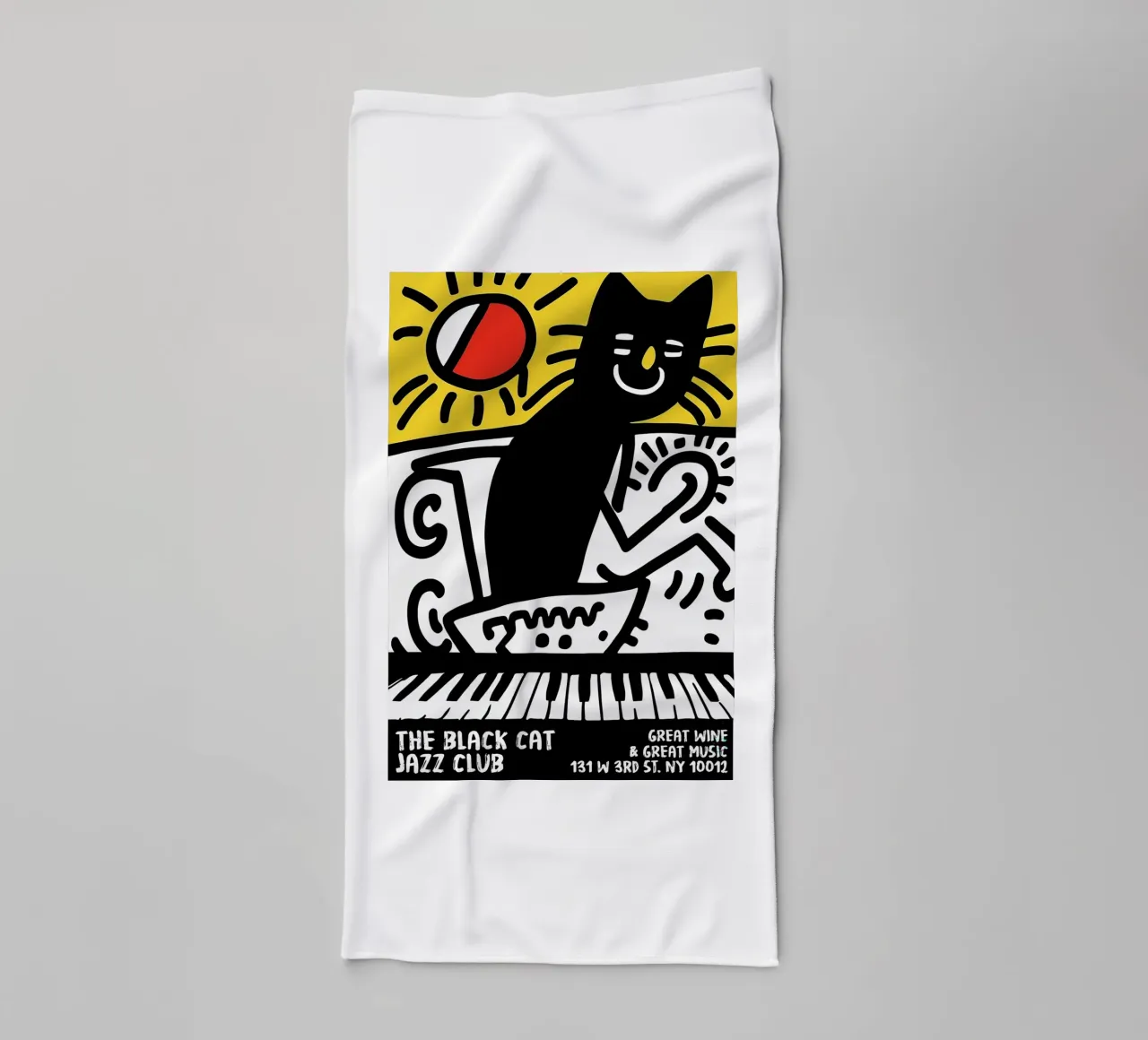 The Black Cat Jazz towel by Arjun