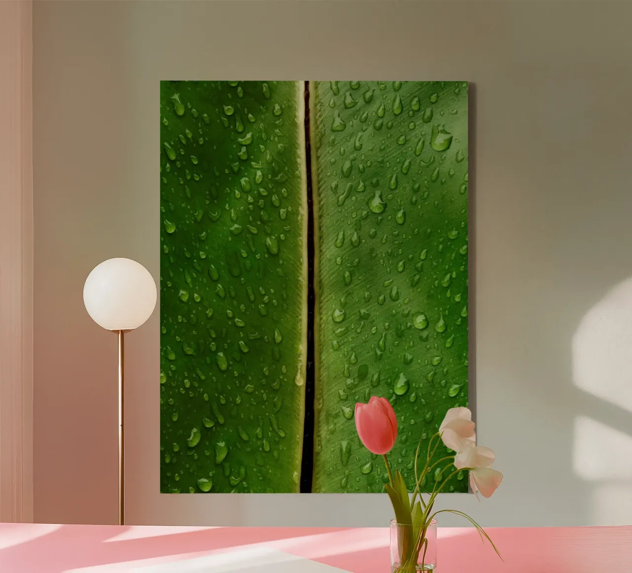 bananenblad tropisch canvas met Baklijst van Earthly Visions