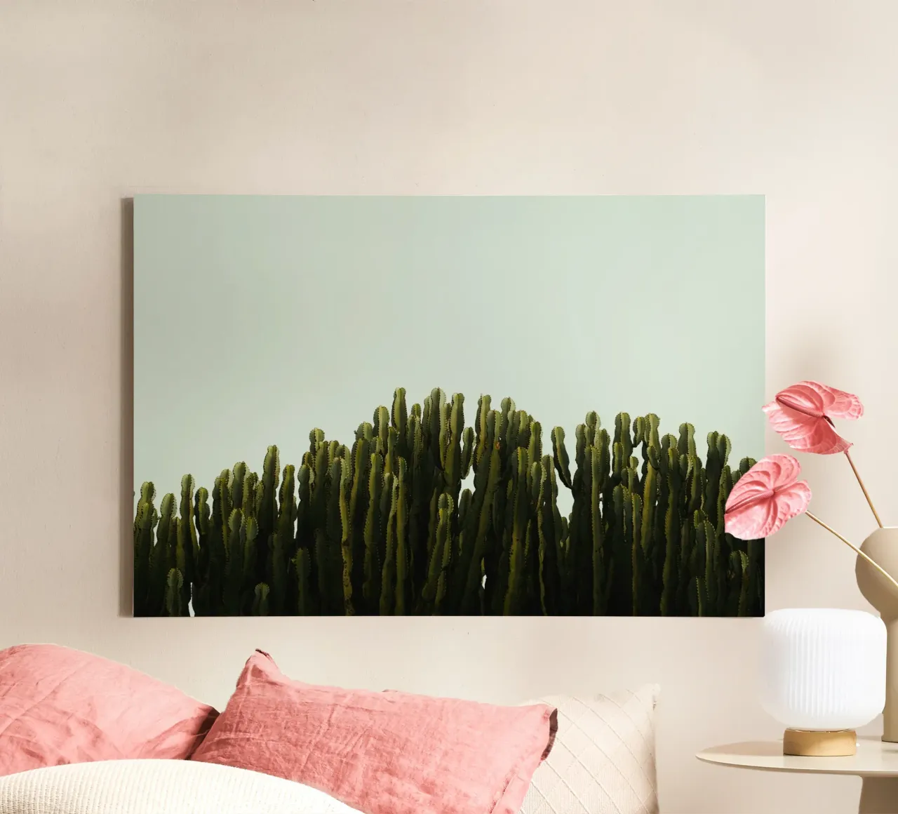 cactus green canvas with Floater frame by Earthly Visions