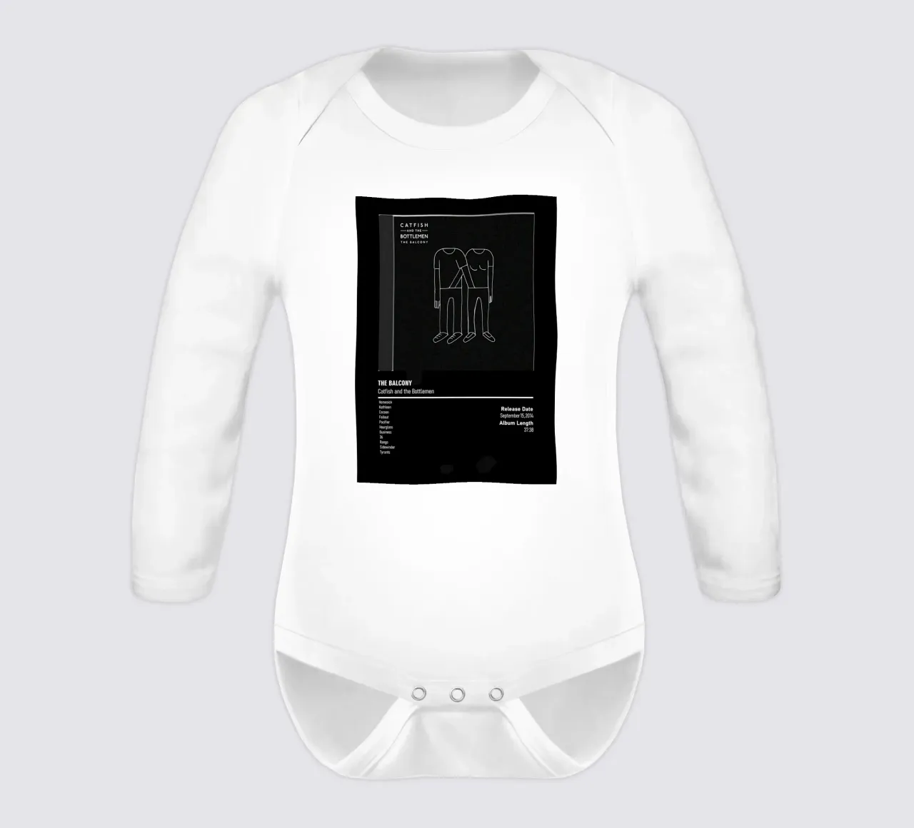 The Balcony (2014) by Catfish and the Bottlemen long-sleeve baby romper by DGUnder