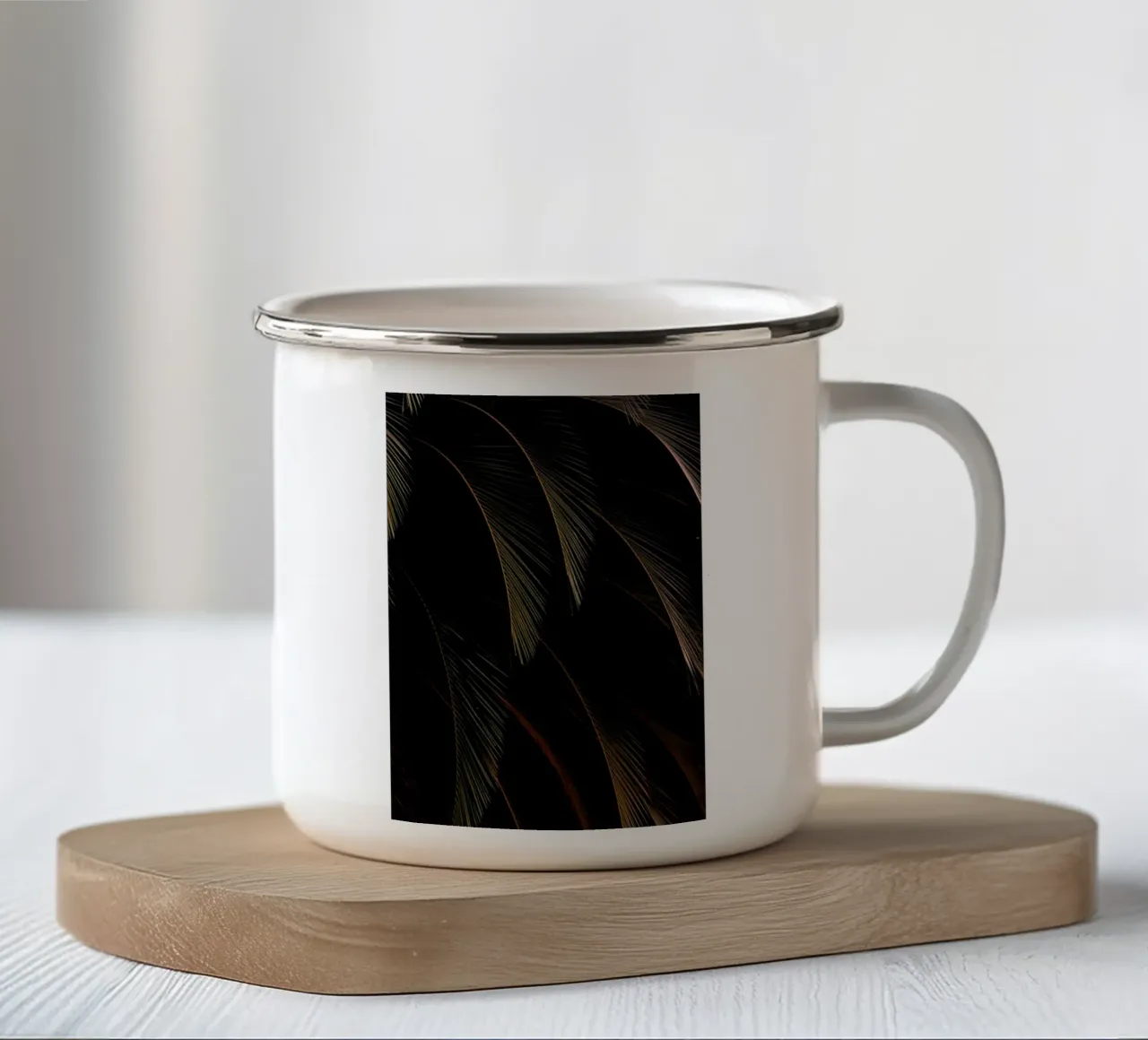 foglie di palma tropicali tazza in smalto da Earthly Visions