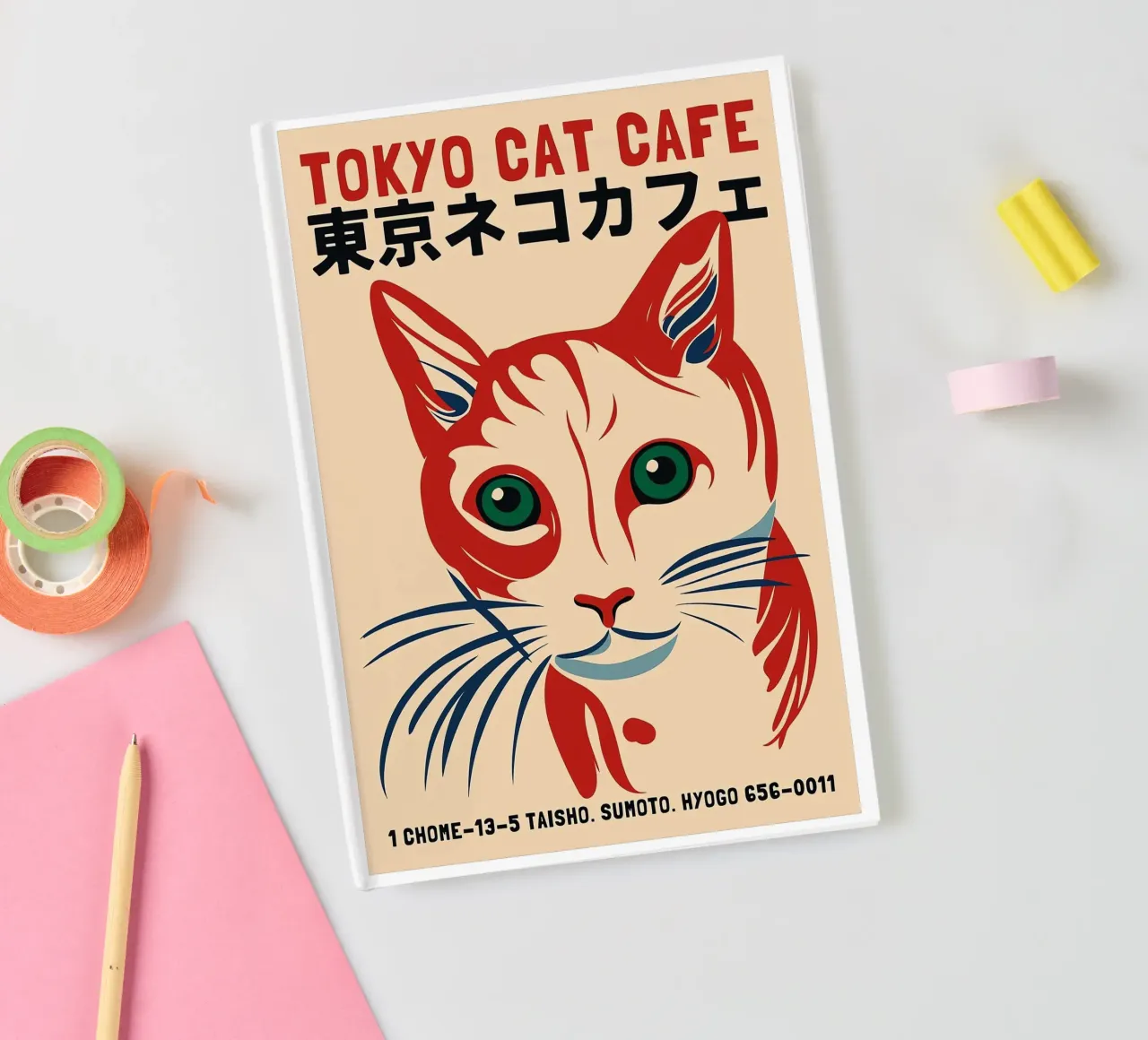 Tokio Kat Café notitieboek van Arjun