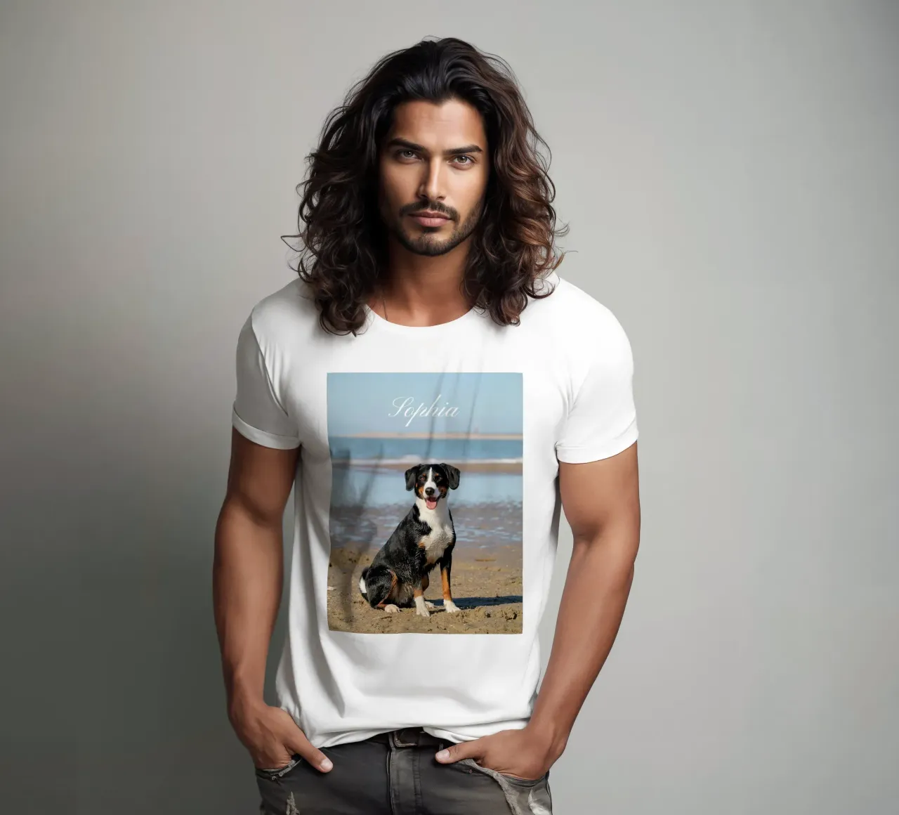 Custom Pet Dog Photo Custom Dog Name Pet name t-shirt da Custom4U