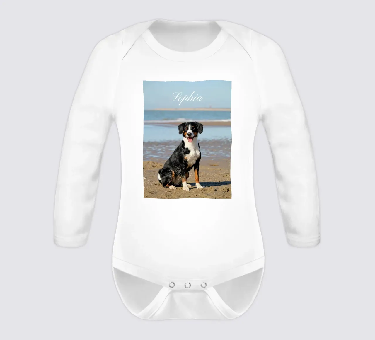 Custom Pet Dog Photo Custom Dog Name Pet name body neonato maniche lunghe da Custom4U