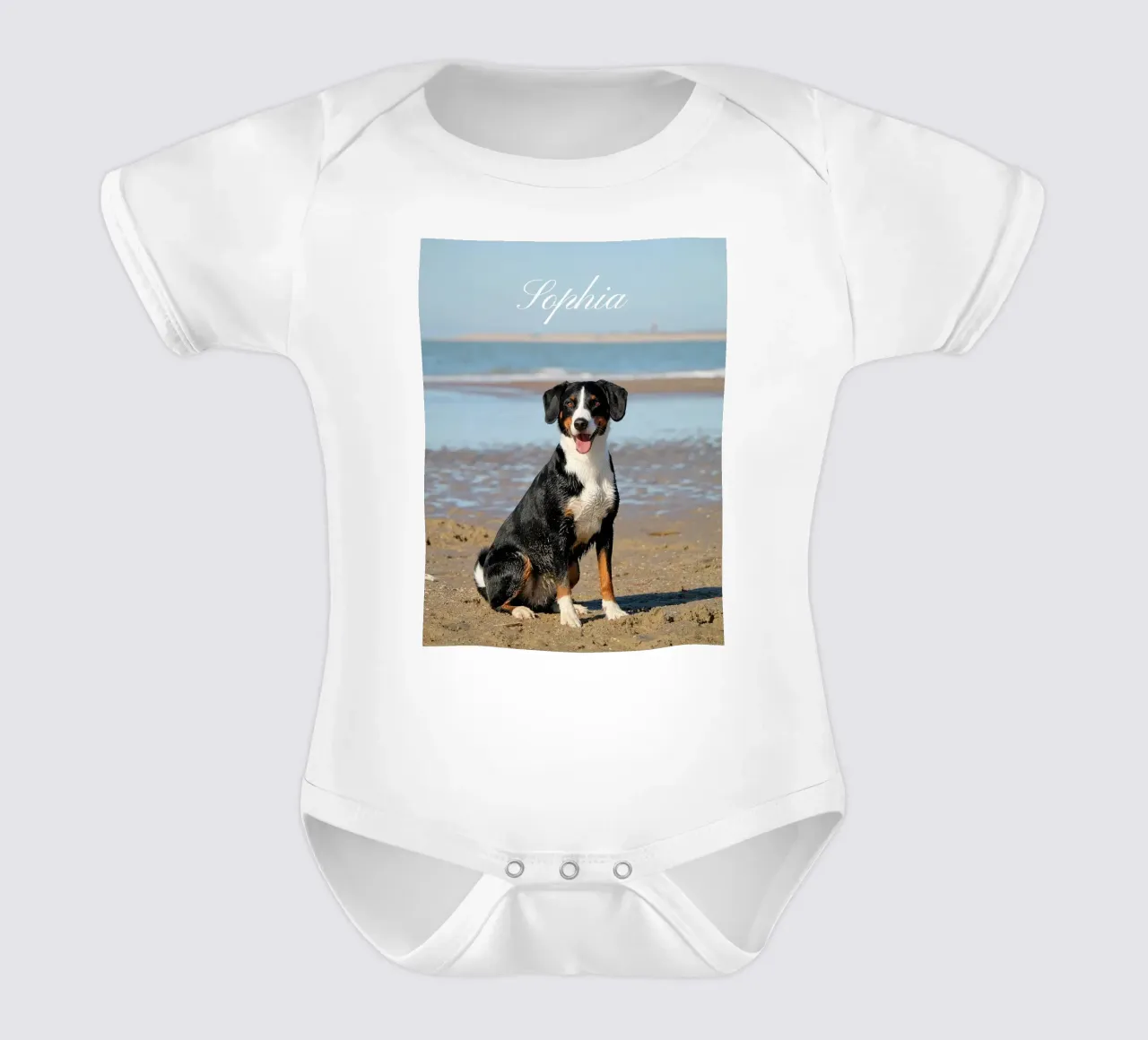 Custom Pet Dog Photo Custom Dog Name Pet name Kurzarm Babybody von Custom4U