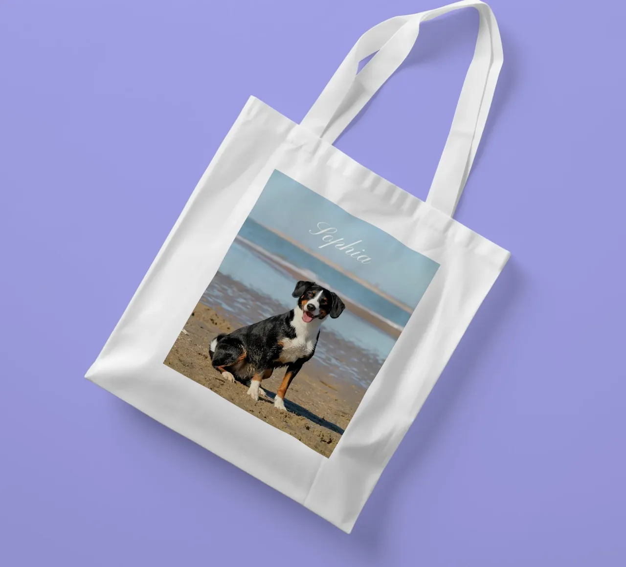 Custom Pet Dog Photo Custom Dog Name Pet name borsa in juta da Custom4U