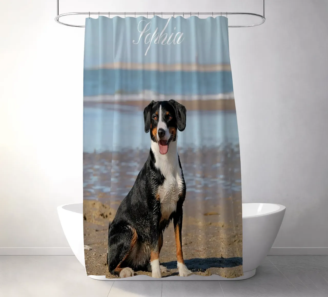 Custom Pet Dog Photo Custom Dog Name Pet name Duschvorhang von Custom4U