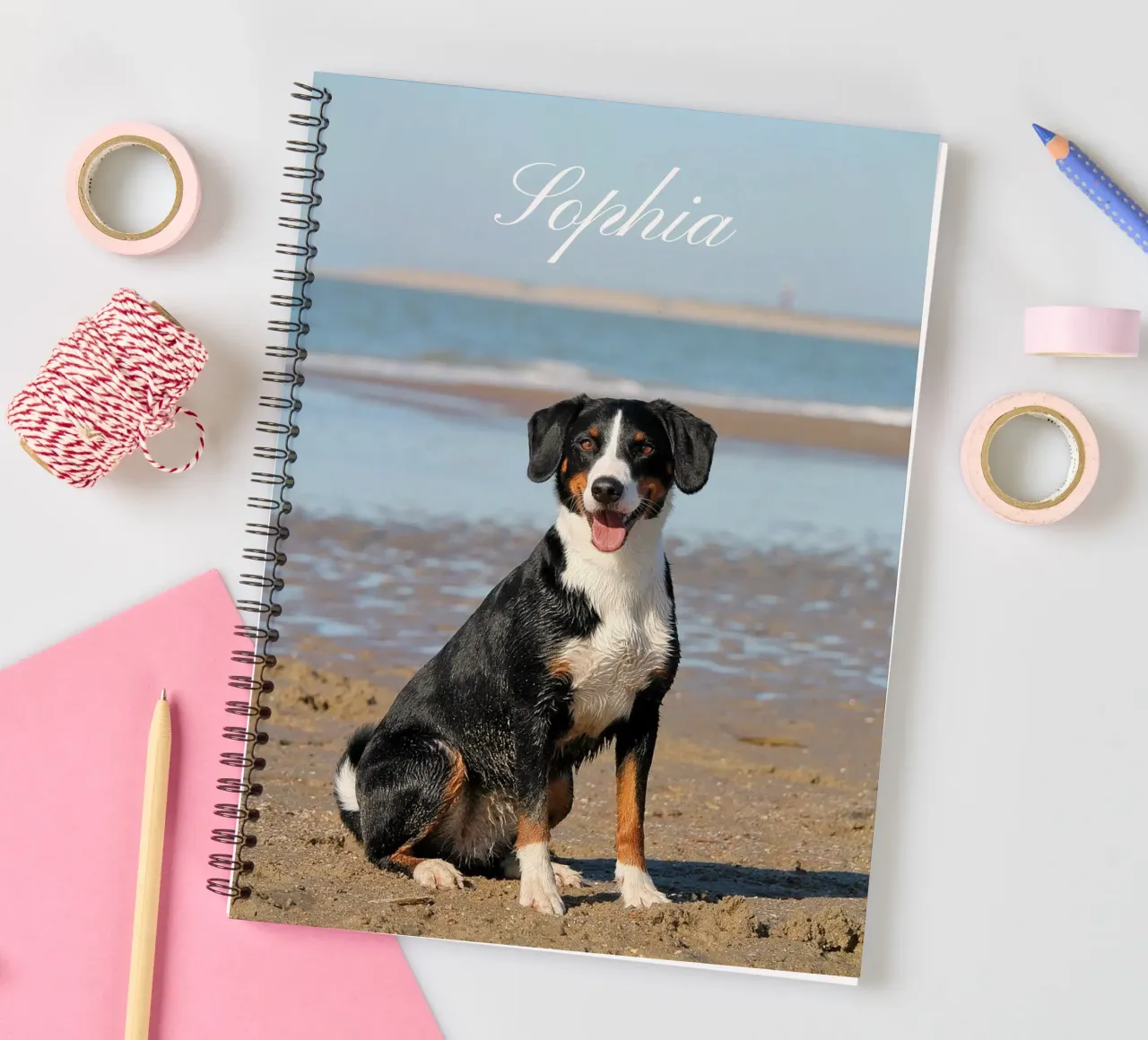 Custom Pet Dog Photo Custom Dog Name Pet name diario ad anelli da Custom4U