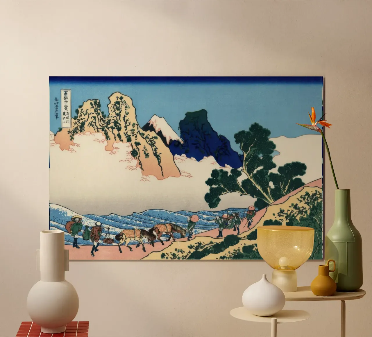 Il dorso del Fuji dal fiume Minobu - Katsushika Hokusai carta hahnemühle da Great Gates