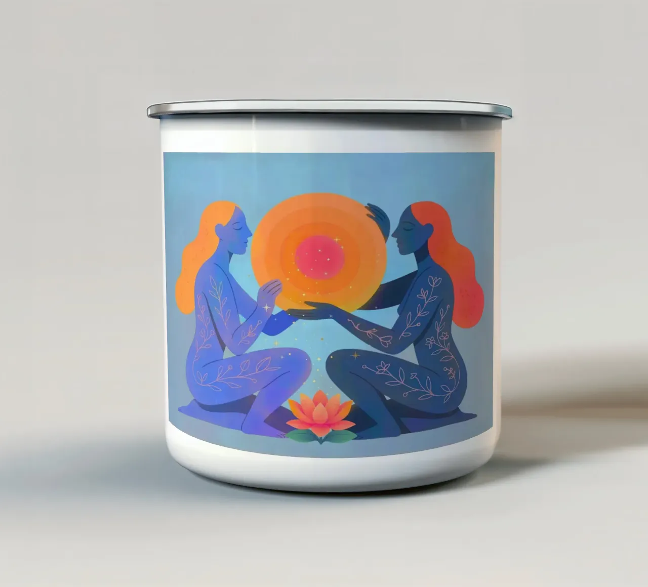 The light Between us tazza in smalto da Taika Tori Art