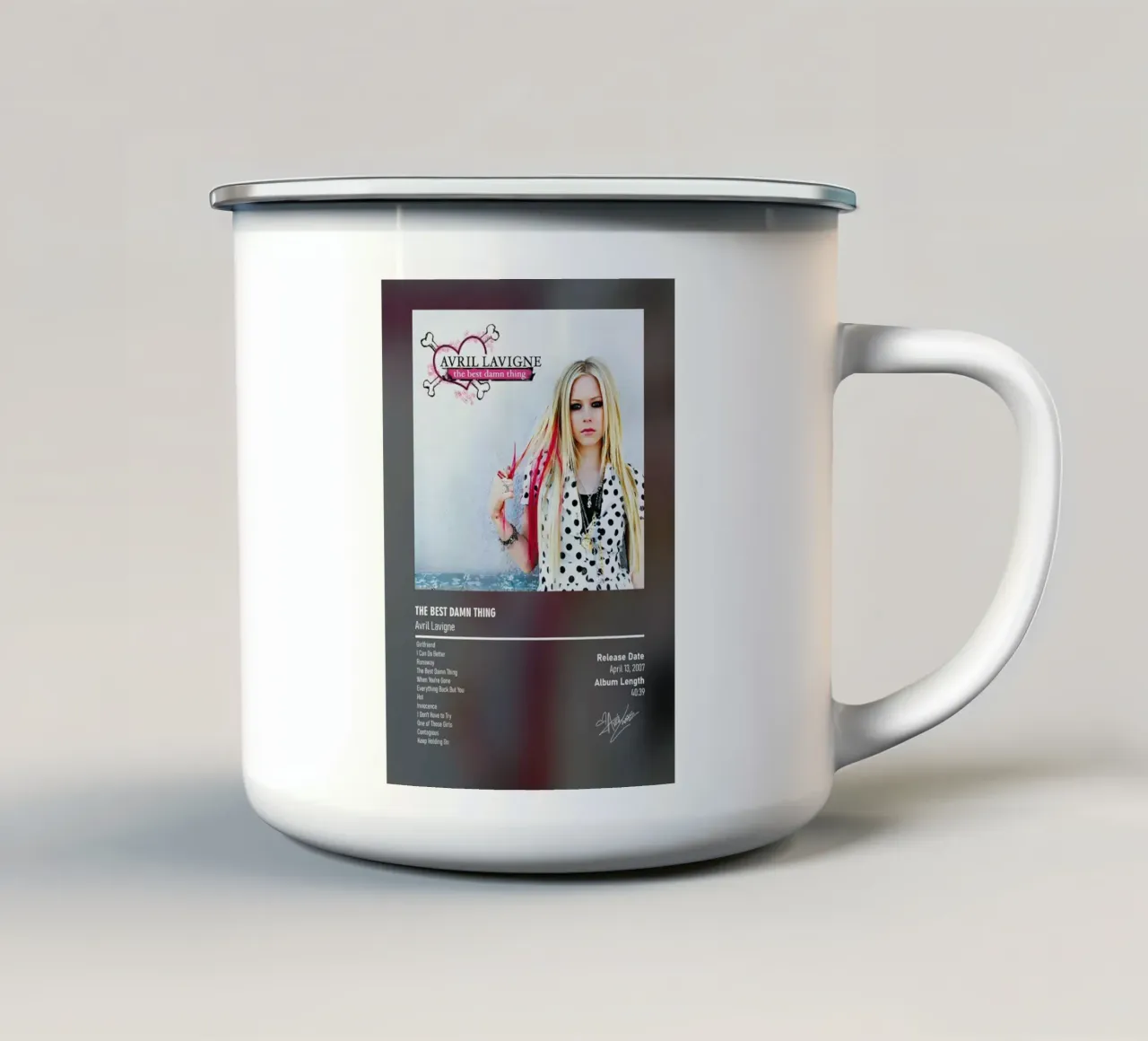 The Best Damn Thing by Avril Lavigne tazza in smalto da DGUnder