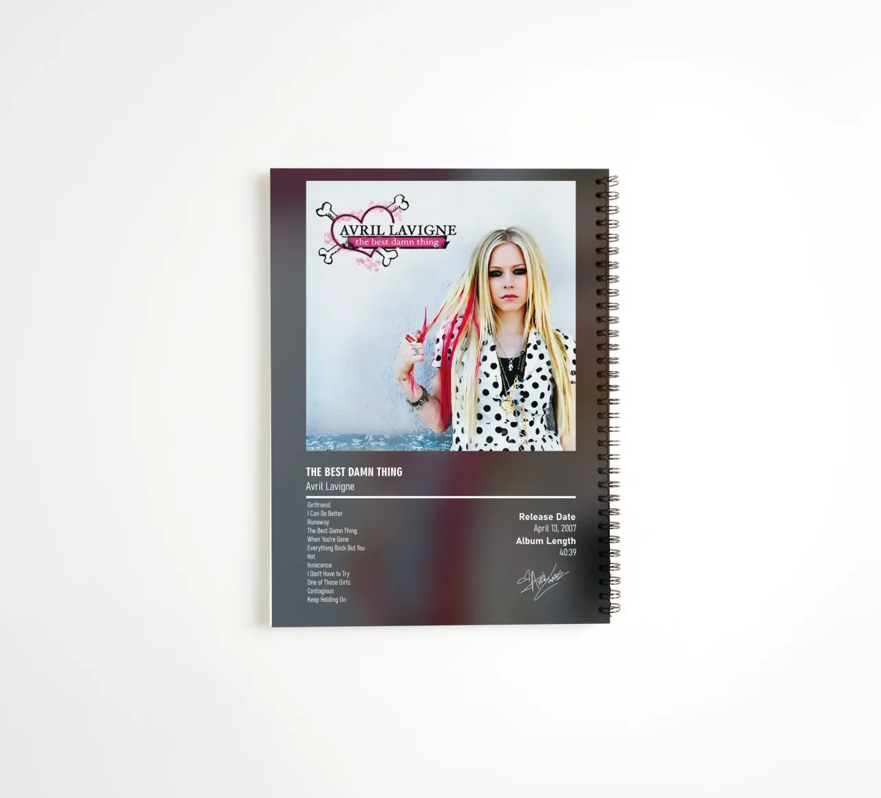 The Best Damn Thing by Avril Lavigne spiral notebook by DGUnder