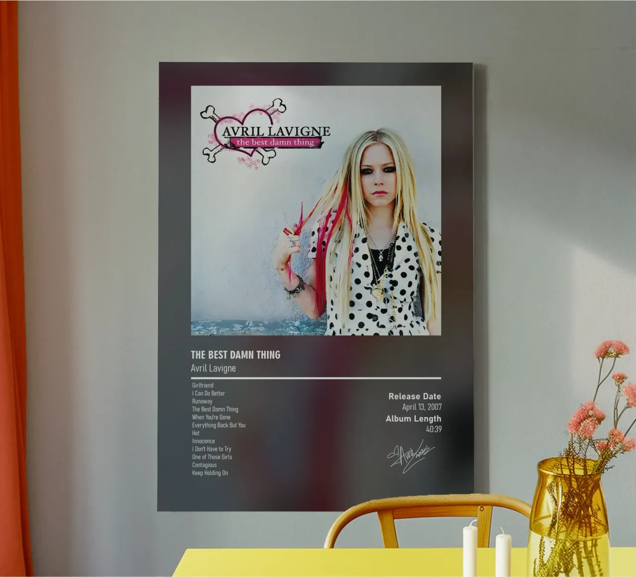 The Best Damn Thing by Avril Lavigne tela con Cornice a cassetta da DGUnder