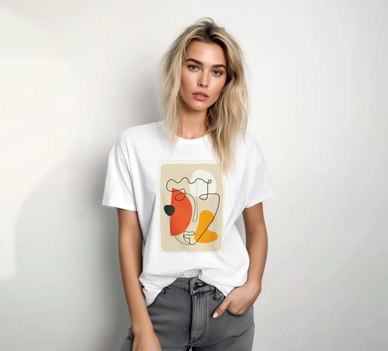 Abstract Face Line Design 01 t-shirt da cityart