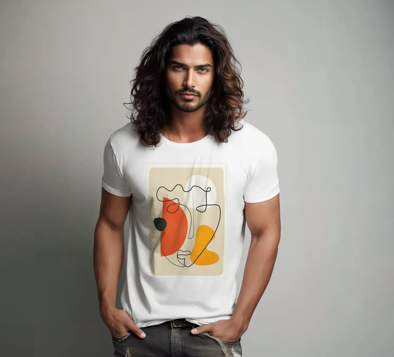 Abstract Face Line Design 01 t-shirt da cityart