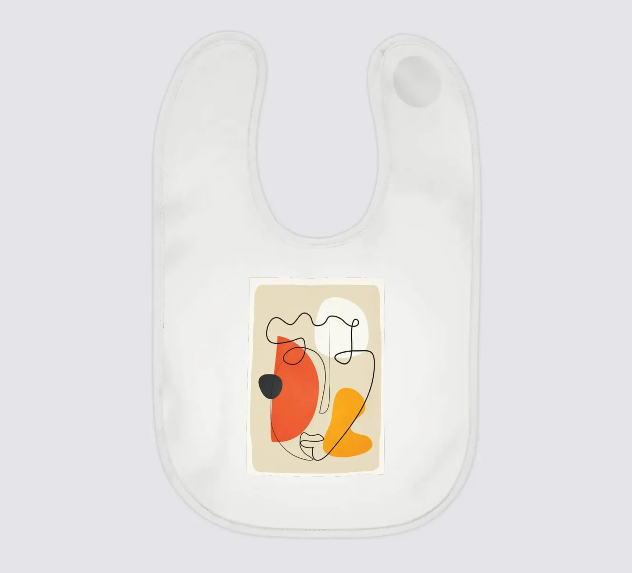 Abstract Face Line Design 01 baby bib by cityart