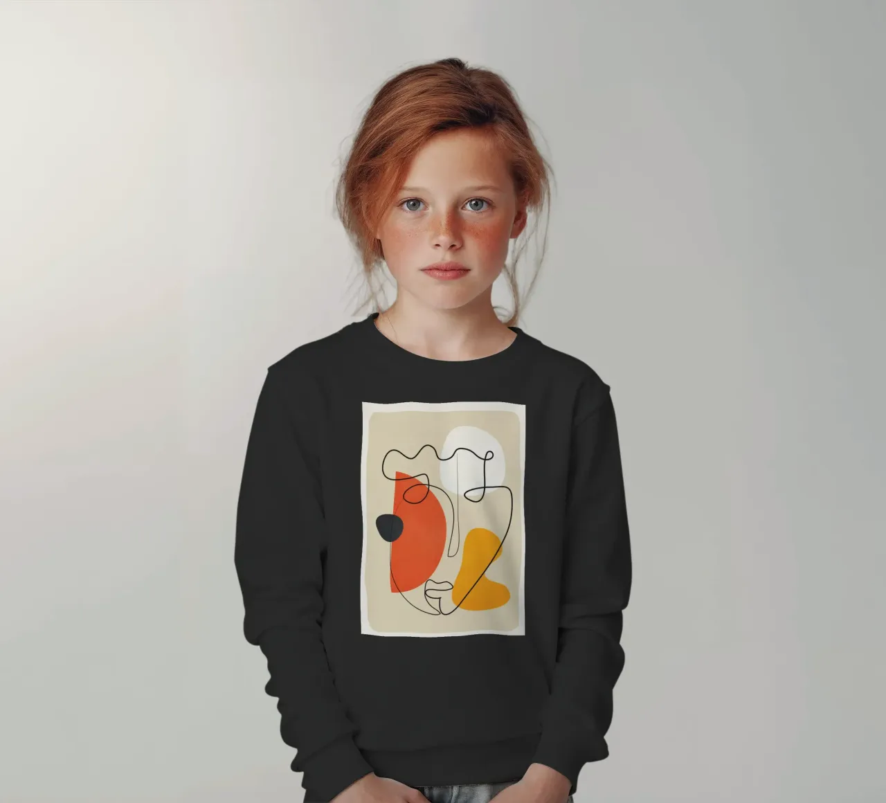 Abstract Face Line Design 01 felpa bambino da cityart