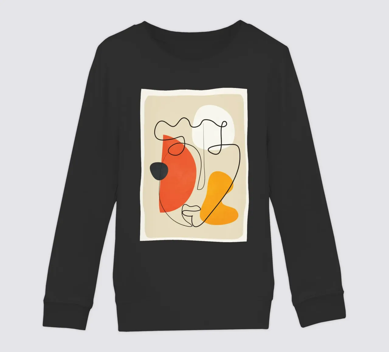 Abstract Face Line Design 01 felpa bambino da cityart