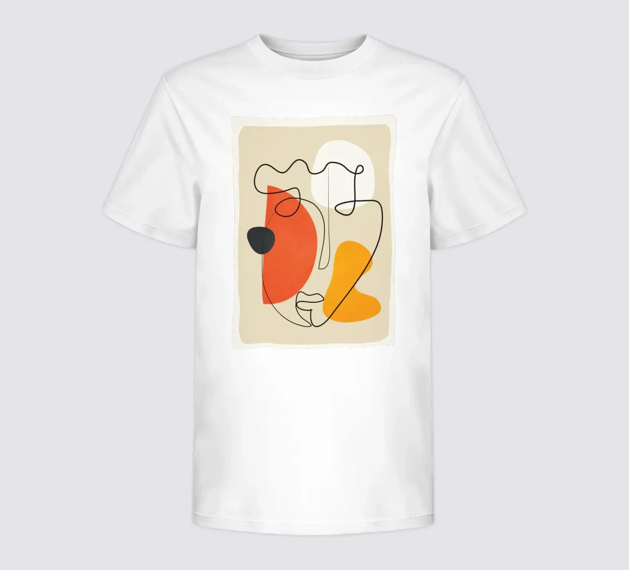 Abstract Face Line Design 01 t-shirt bambini da cityart