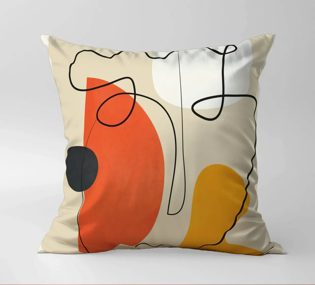 Abstract Face Line Design 01 cuscino da cityart