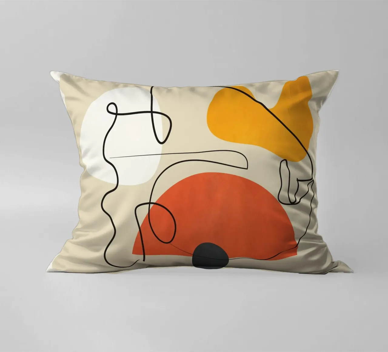 Abstract Face Line Design 01 cuscino da cityart