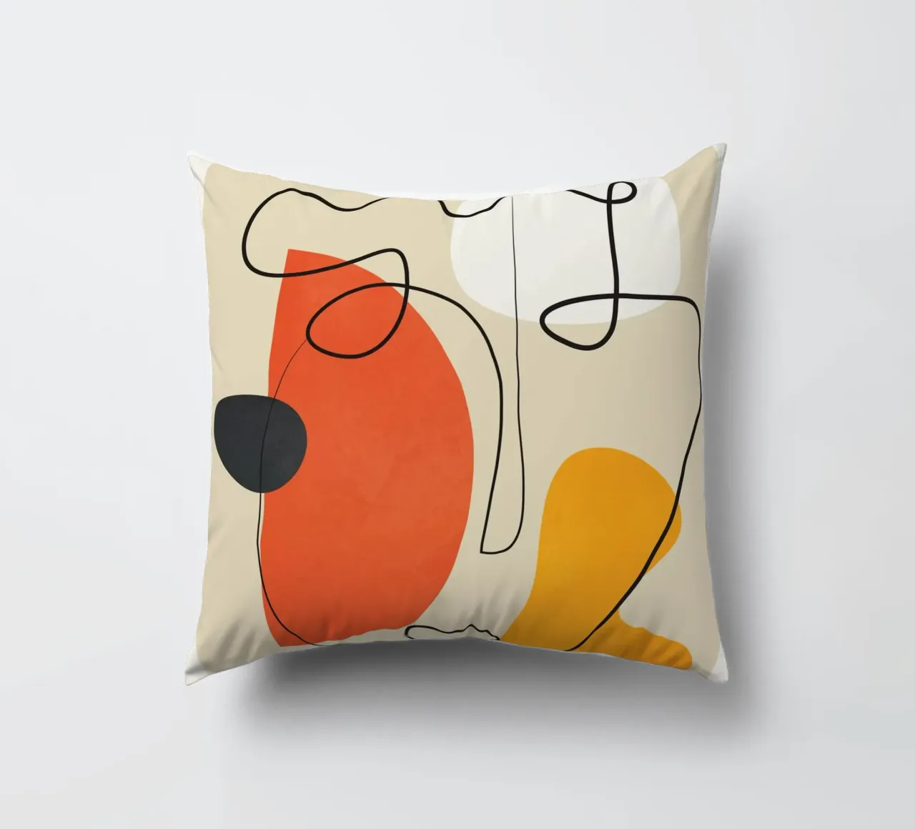 Abstract Face Line Design 01 cuscino da cityart