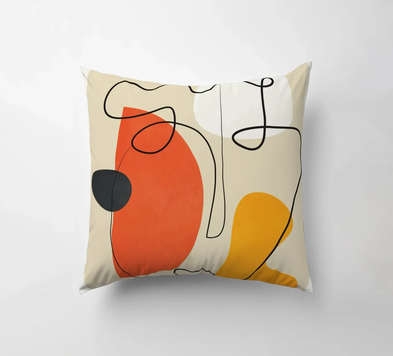 Abstract Face Line Design 01 cuscino da cityart