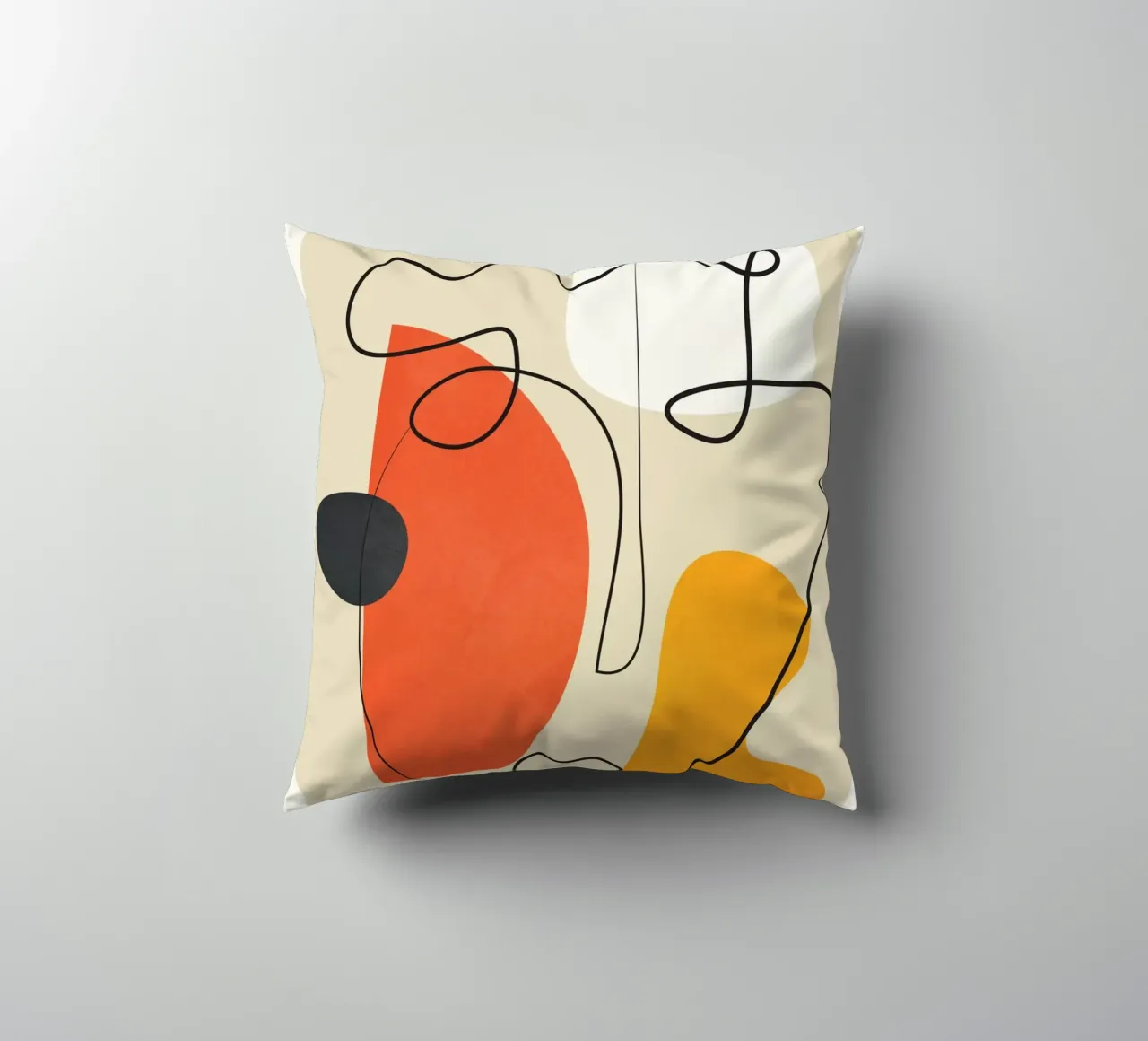 Abstract Face Line Design 01 cuscino da cityart