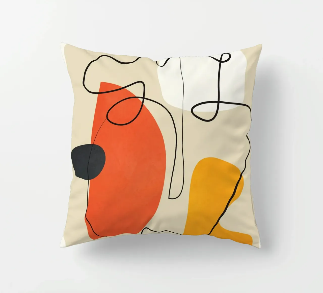 Abstract Face Line Design 01 cuscino da cityart