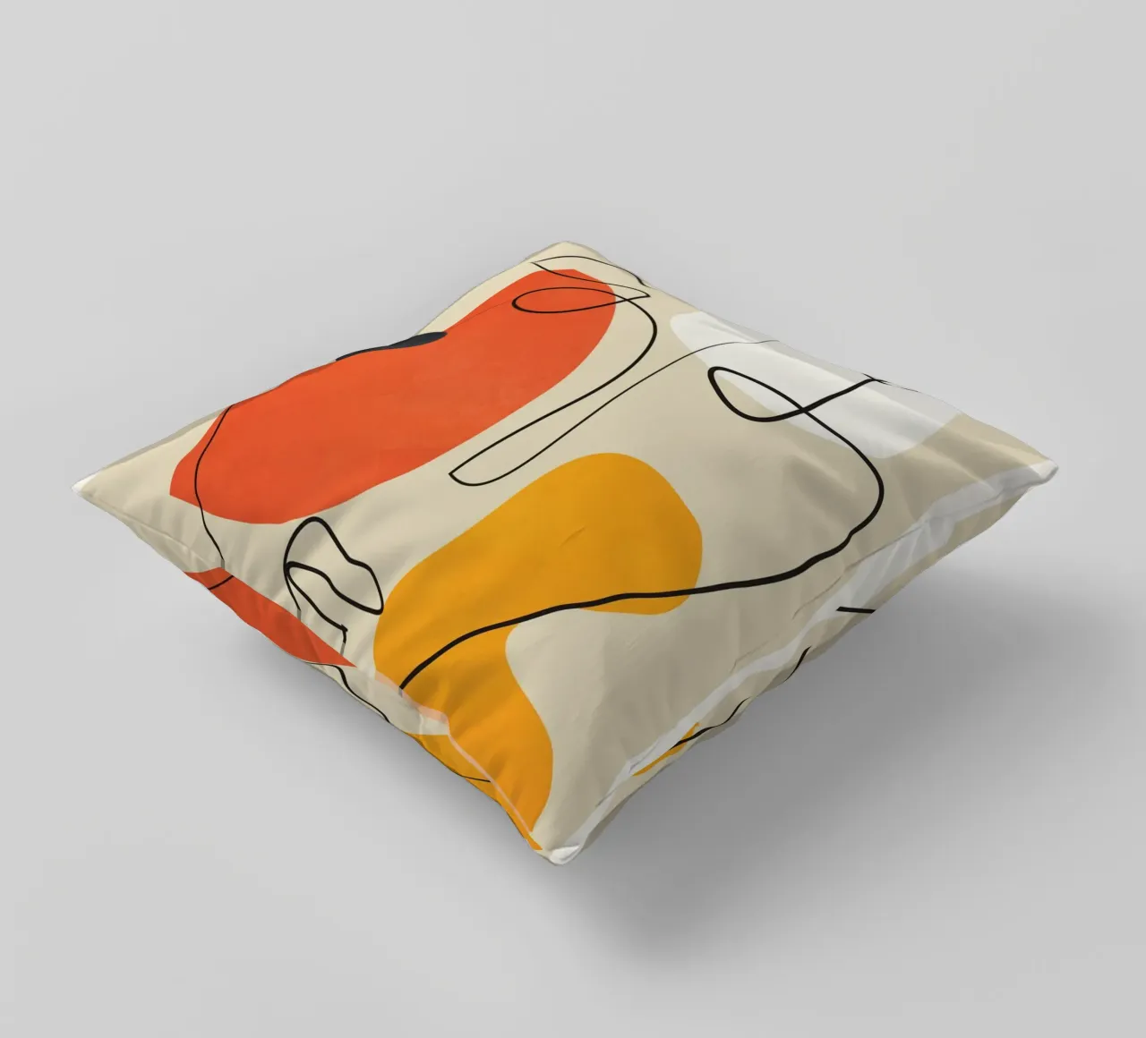 Abstract Face Line Design 01 cuscino da cityart