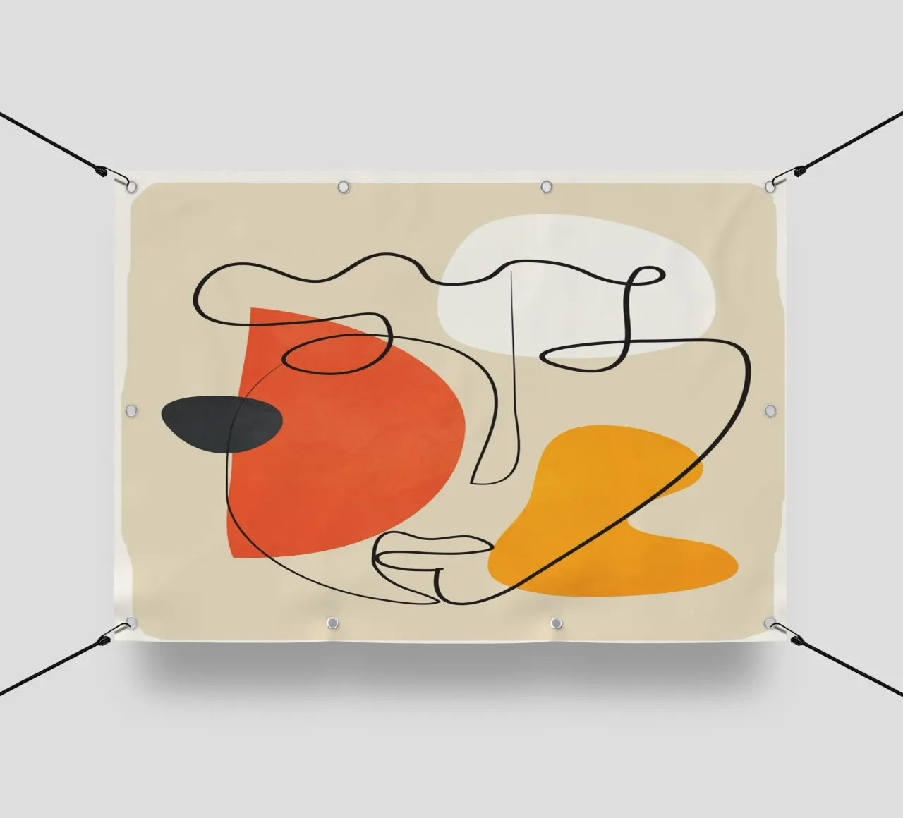 Abstract Face Line Design 01 telo in pvc da cityart