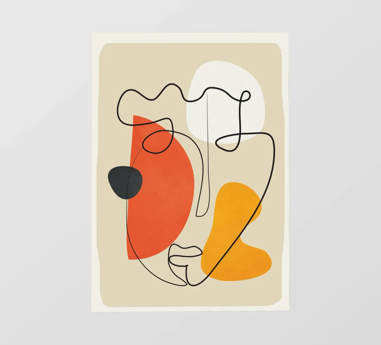 Abstract Face Line Design 01 telo in pvc da cityart