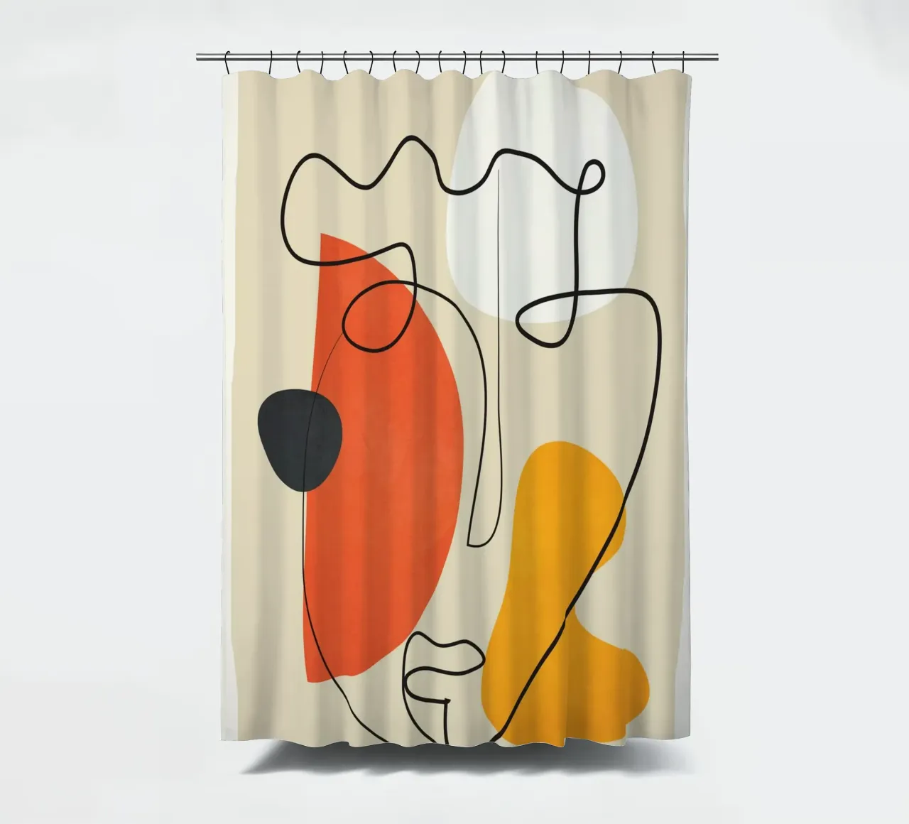 Abstract Face Line Design 01 tenda da doccia da cityart