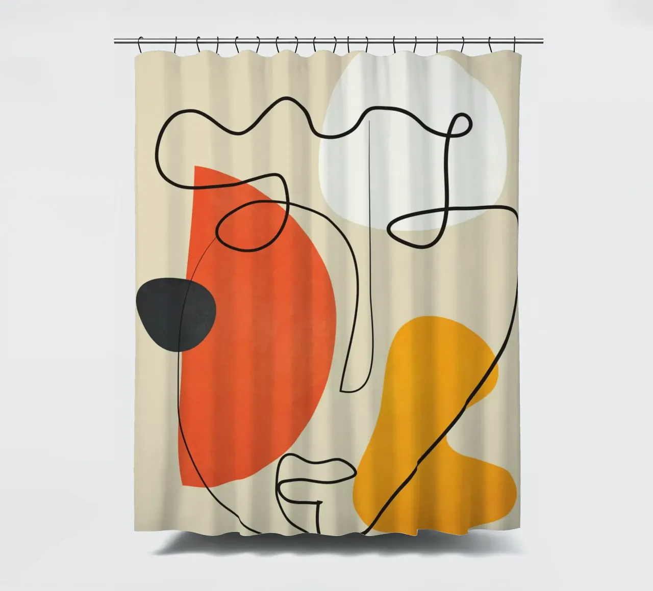 Abstract Face Line Design 01 tenda da doccia da cityart