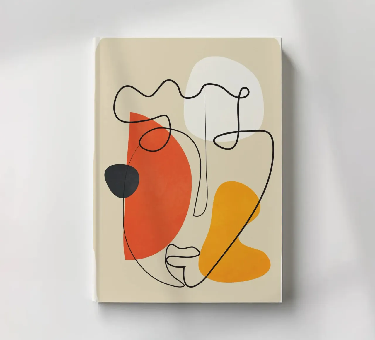 Abstract Face Line Design 01 notebook by cityart