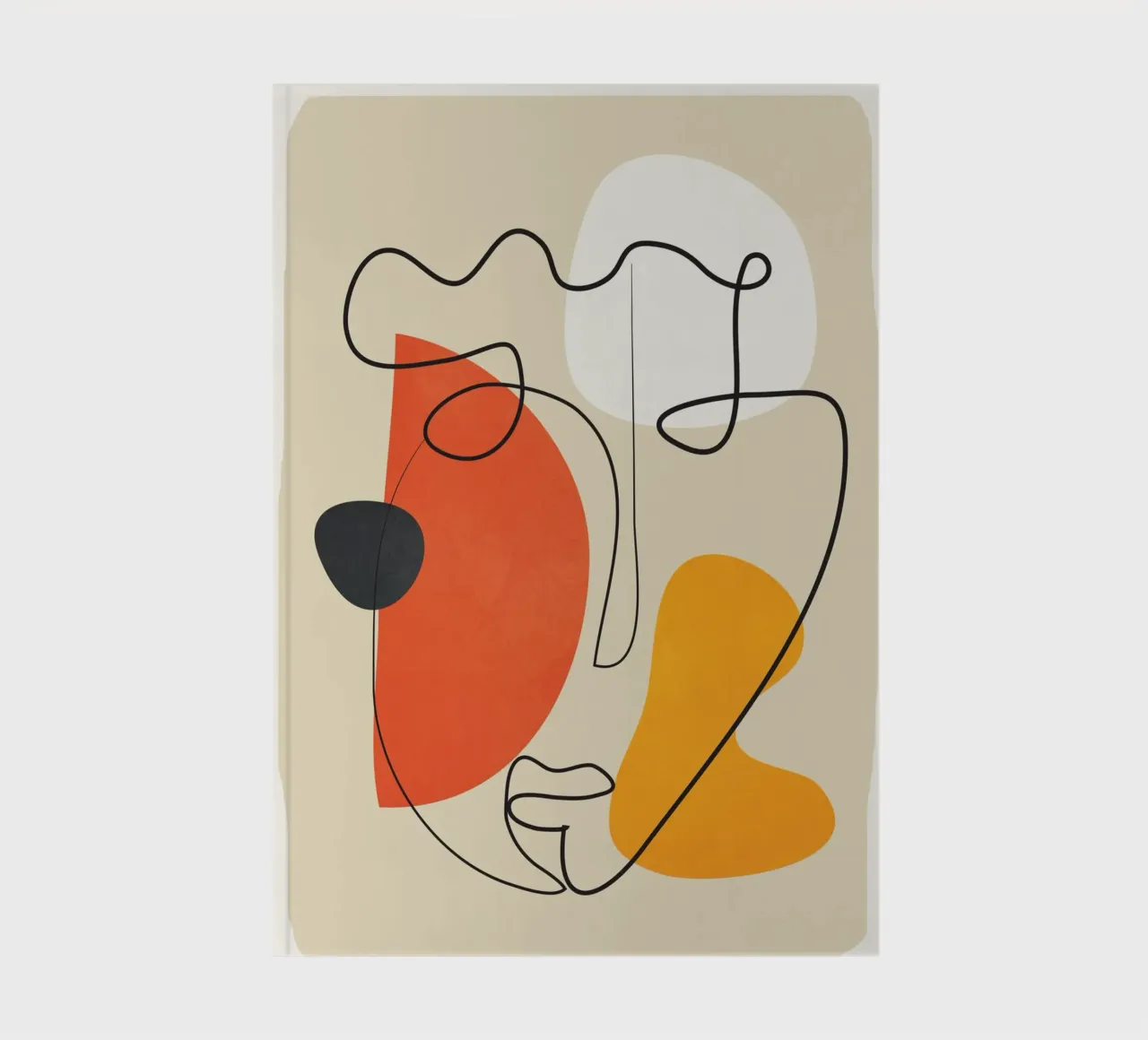 Abstract Face Line Design 01 notebook by cityart