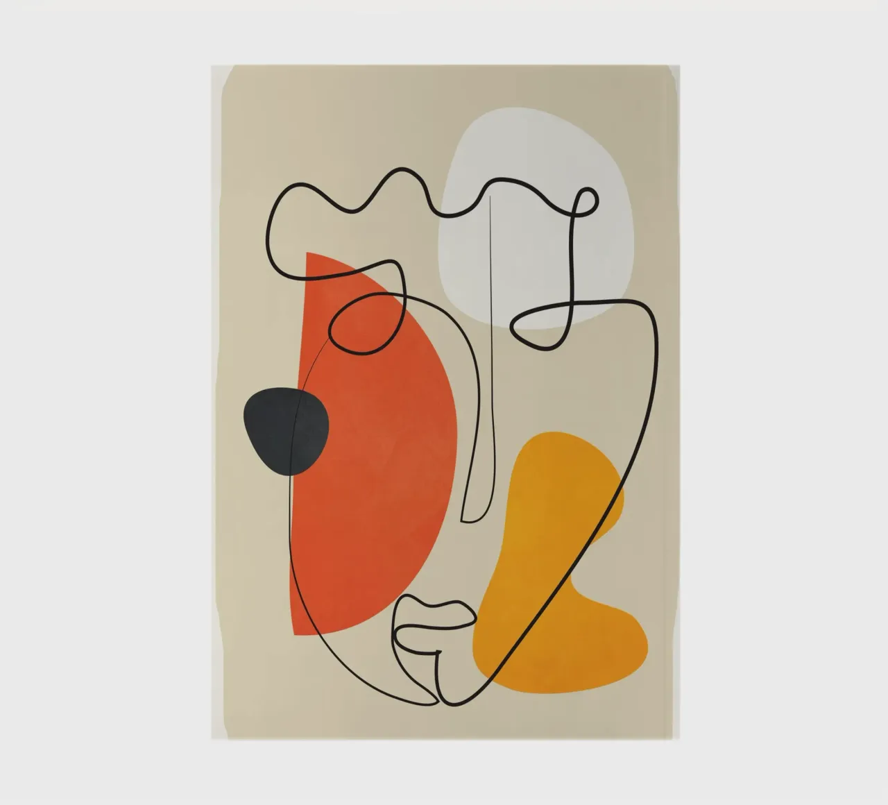 Abstract Face Line Design 01 notebook by cityart